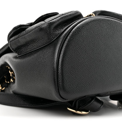 Chanel Shiny Caviar Quilted Small Duma Pockets Drawstring Backpack Black 10 of 10