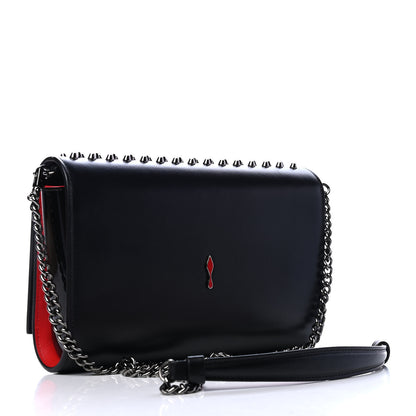 Christian Louboutin Calfskin Patent Spikes Paloma Clutch Black 3 of 4