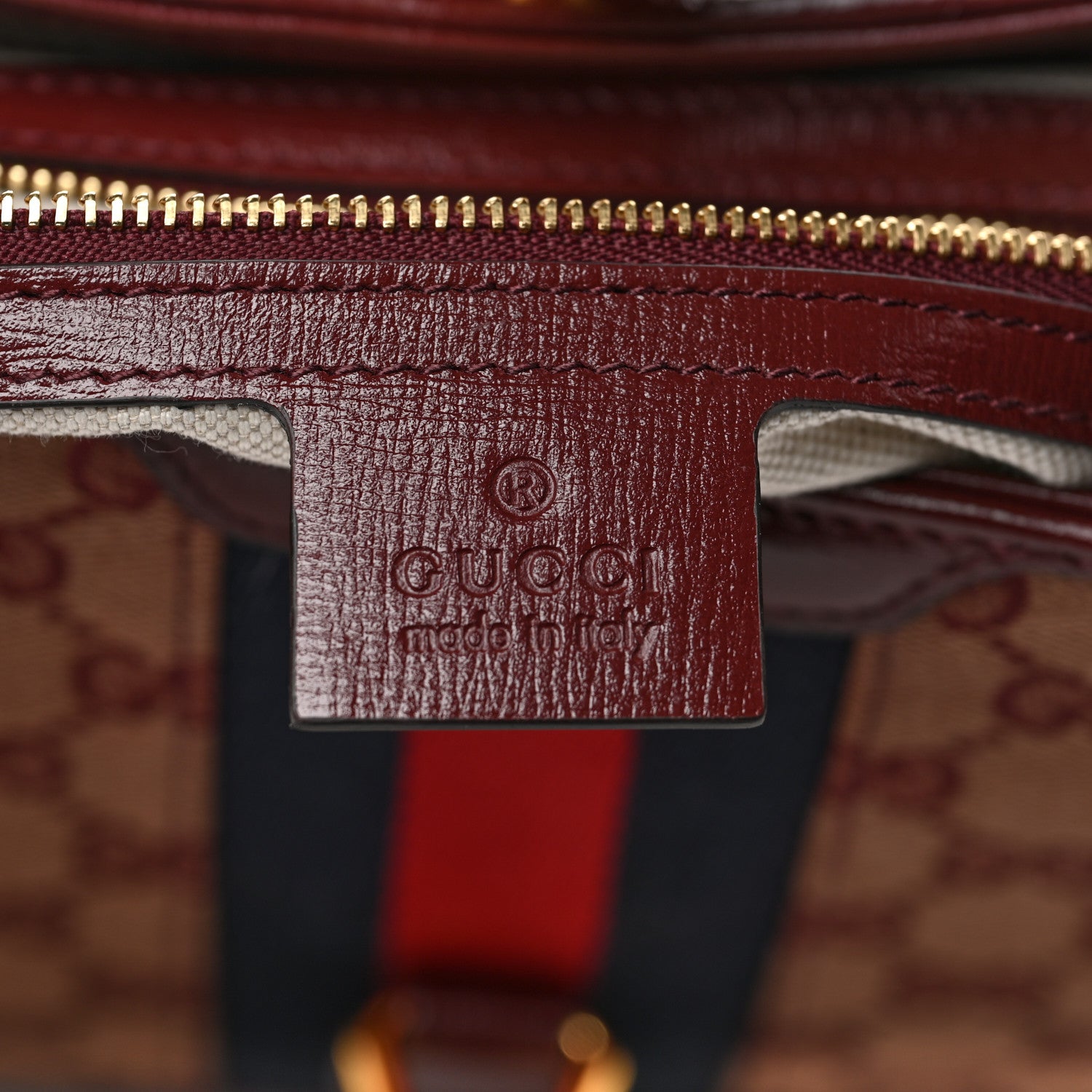 Gucci Monogram Azalea Calfskin Web Small Jackie 1961 Hobo Sahara Rubino Chardonnay 5 of 9