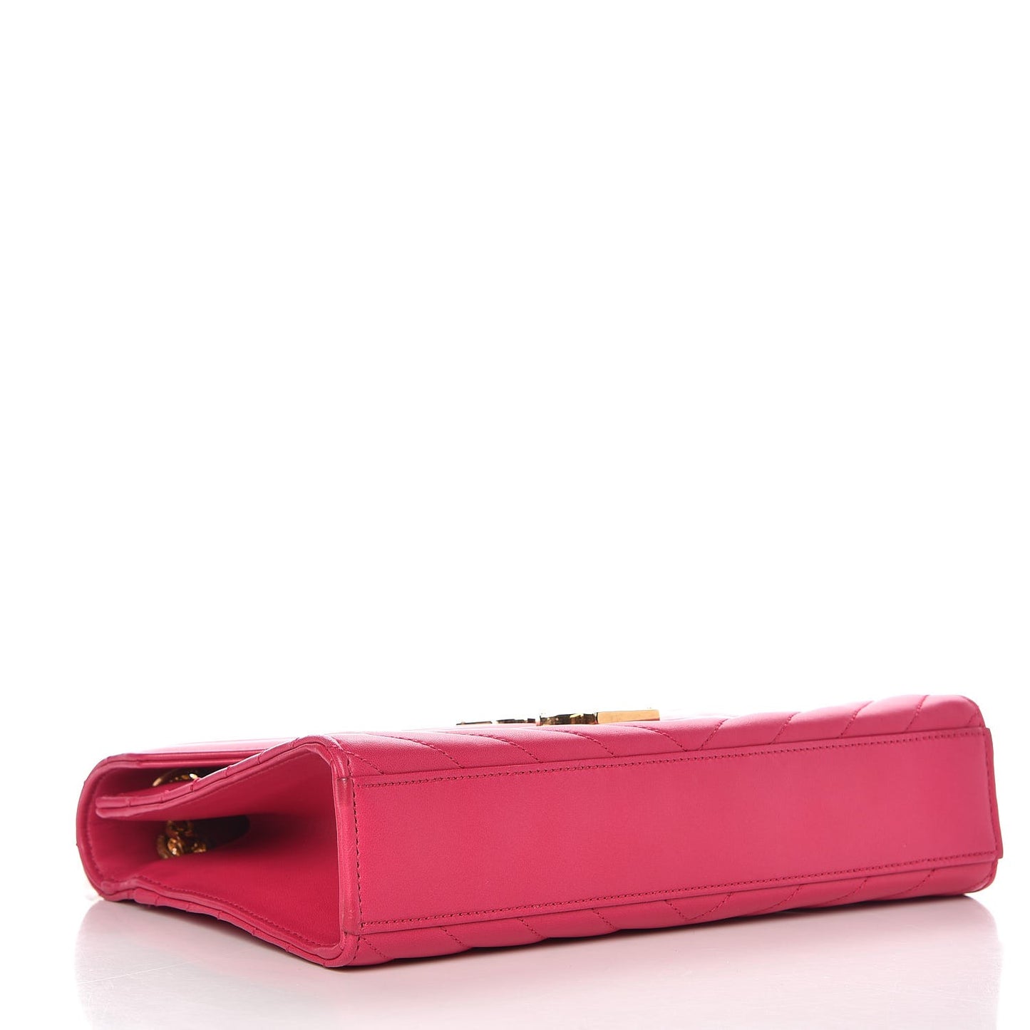 Lambskin Matelasse Medium Monogram Satchel Fuchsia