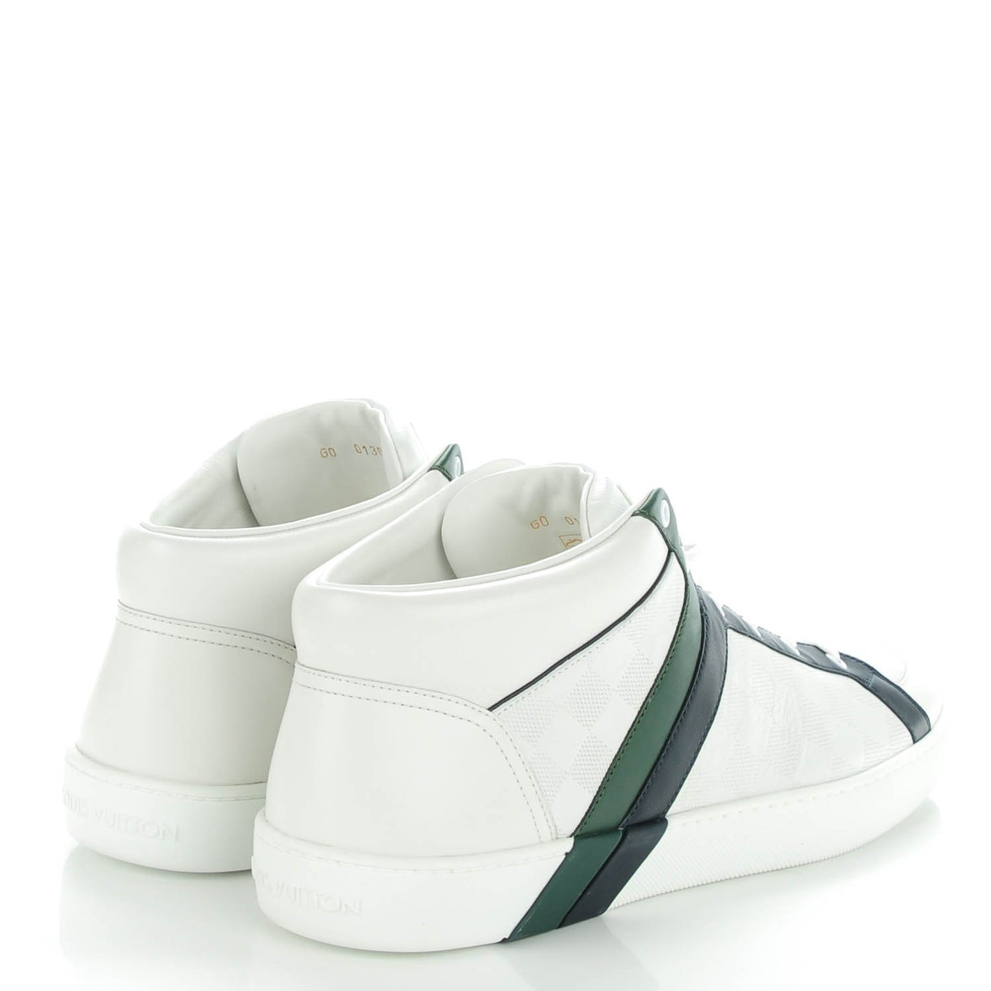 Calfskin Damier Meteor Sneakers 10 White