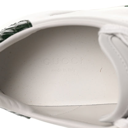 Gucci Calfskin Crocodile Web Womens Ace Sneakers 37 White Green 8 of 8