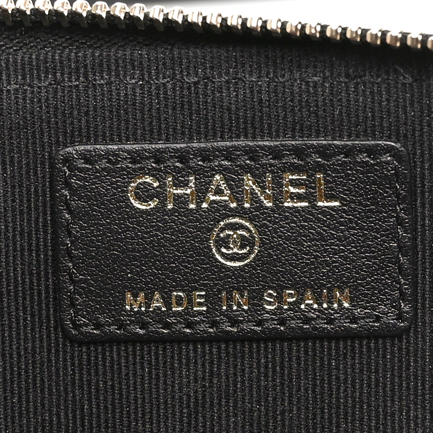 Chanel Caviar Quilted Crystal Zip Card Holder Wallet Black 6 of 9