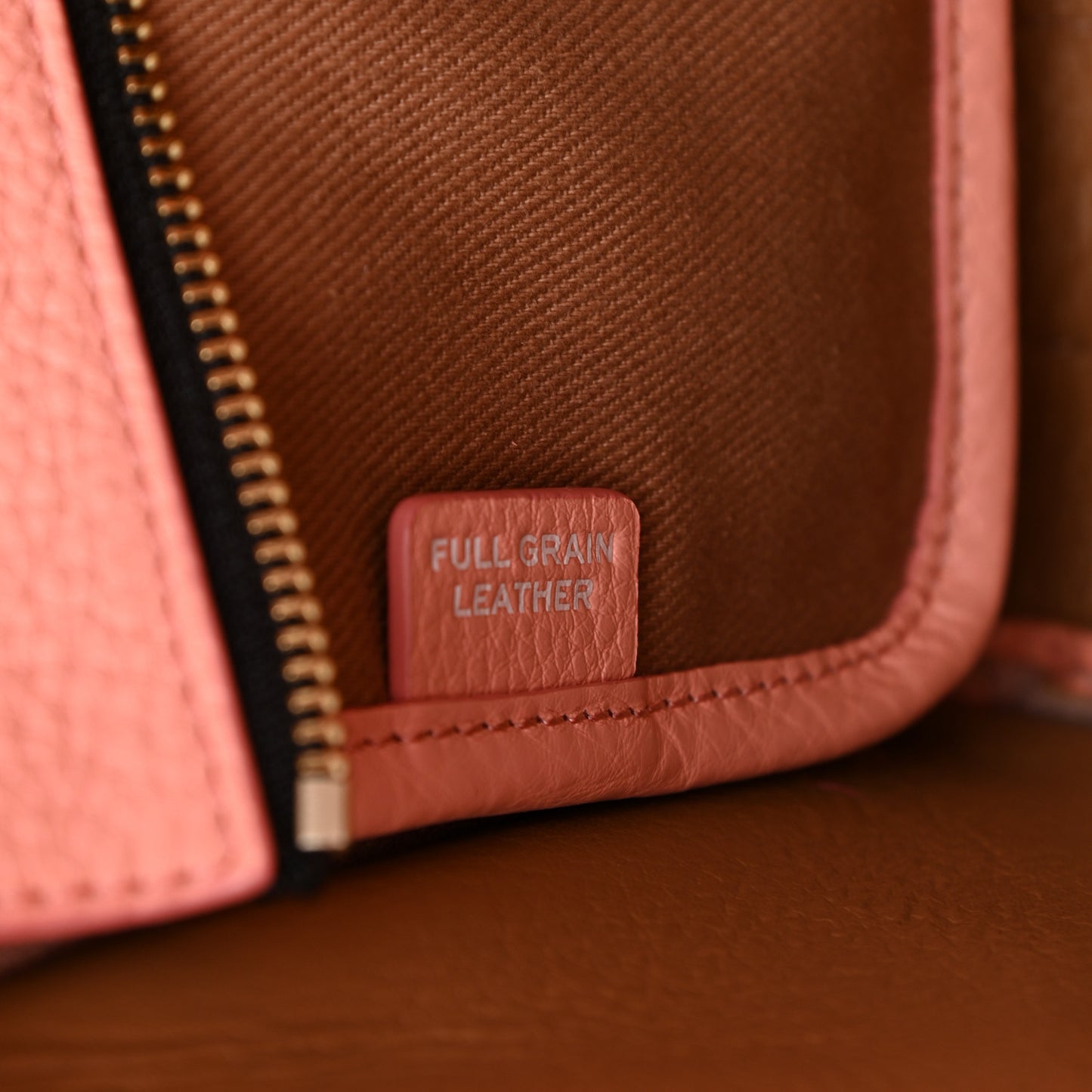 Grained Calfskin Small The Tote Bag Southern Peach
