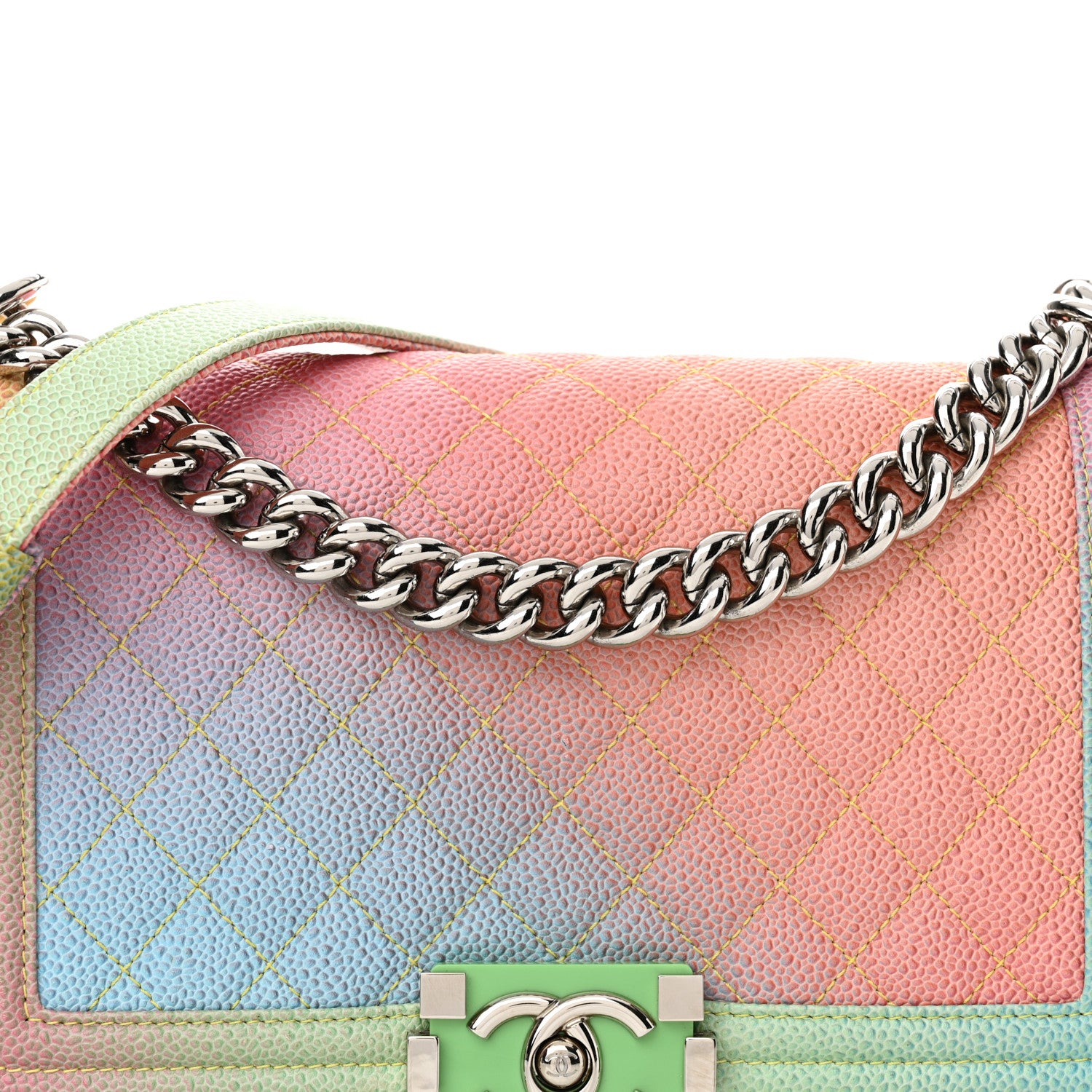 Chanel Caviar Quilted Medium Cuba Rainbow Boy Flap Multicolor 8 of 11