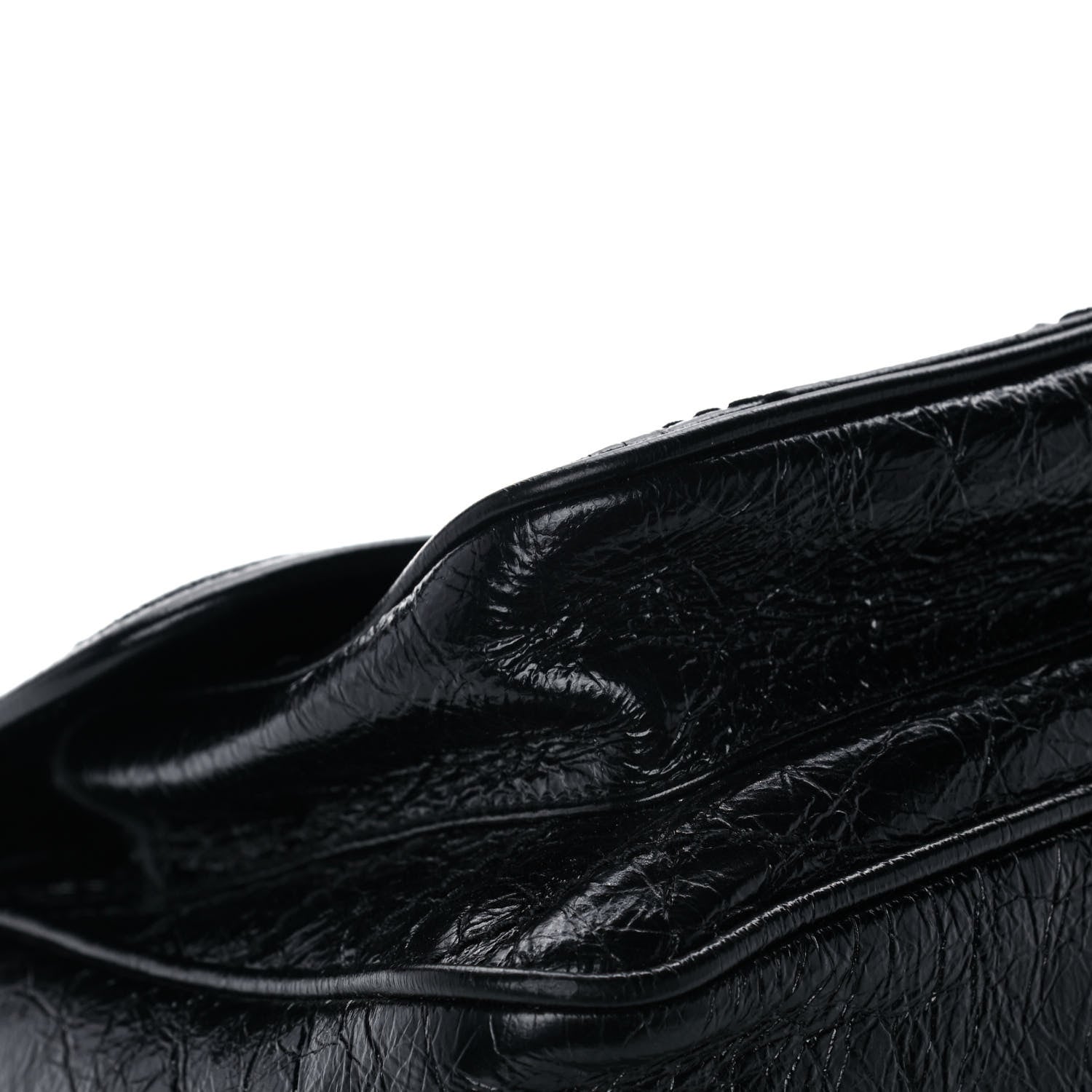 Saint Laurent Crinkled Calfskin Matelasse Monogram Medium Niki Chain Satchel Black 9 of 13