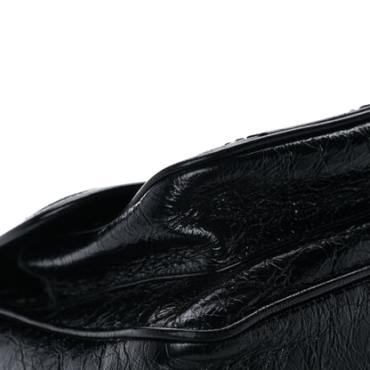 Saint Laurent Crinkled Calfskin Matelasse Monogram Medium Niki Chain Satchel Black 9 of 13