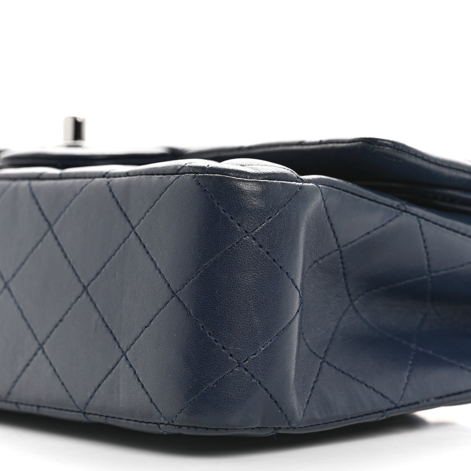 Chanel Lambskin Quilted Medium Double Flap Navy 10 of 12