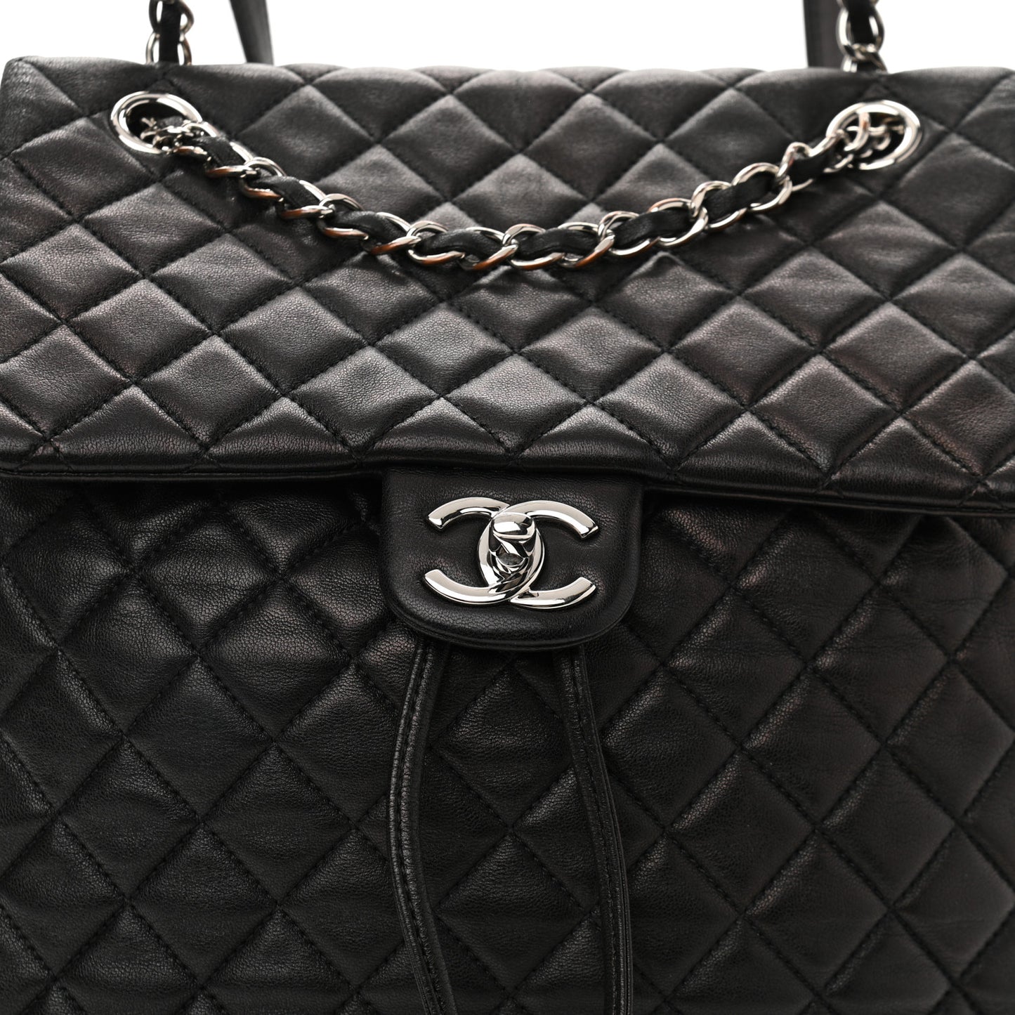 Lambskin Quilted Large Urban Spirit Backpack Black