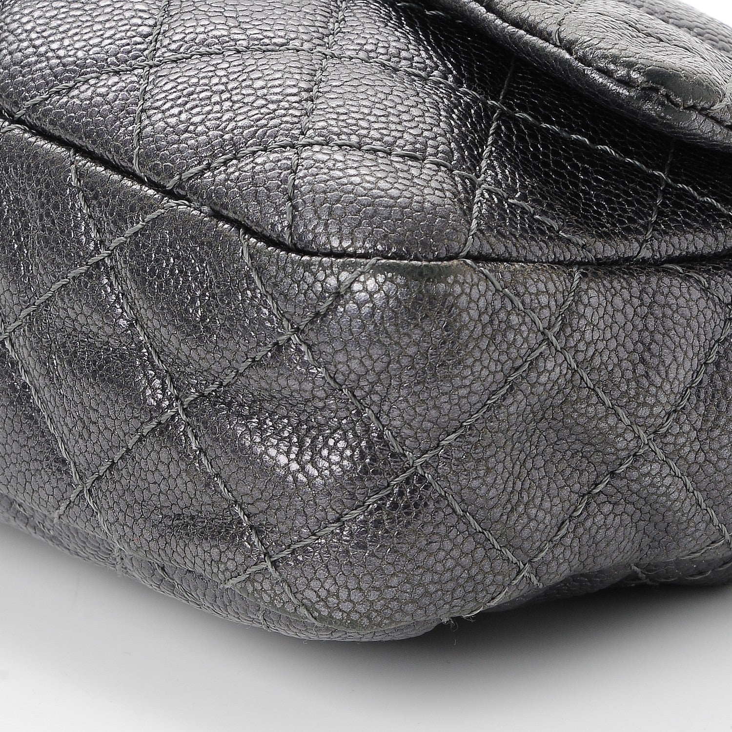 Chanel Iridescent Caviar Quilted Small Chic Flap Dark Silver 10 of 11
