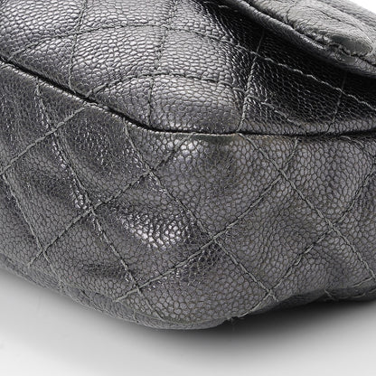 Chanel Iridescent Caviar Quilted Small Chic Flap Dark Silver 10 of 11