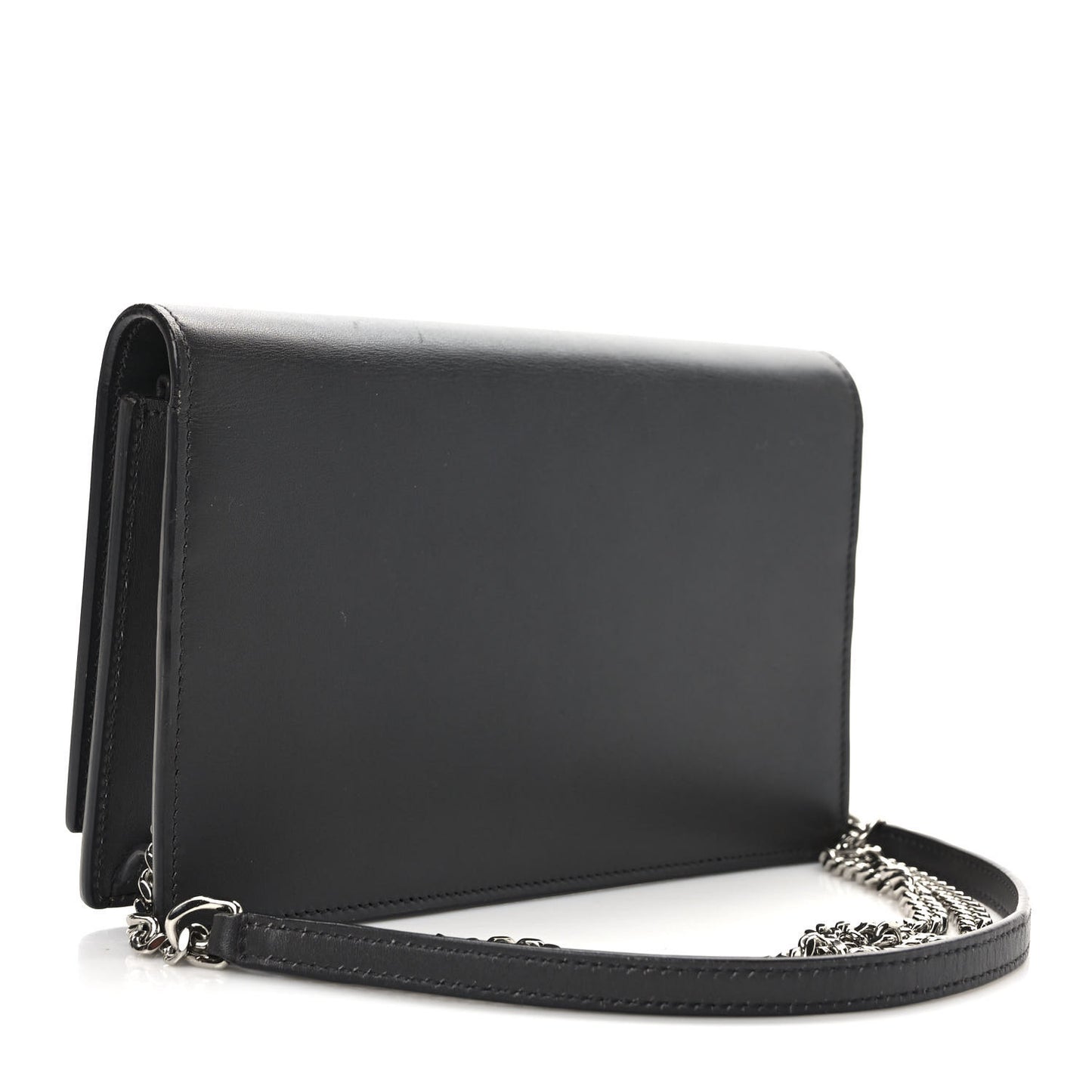 Smooth Calfskin Classic Monogram Kate Tassel Chain Wallet Asphalt