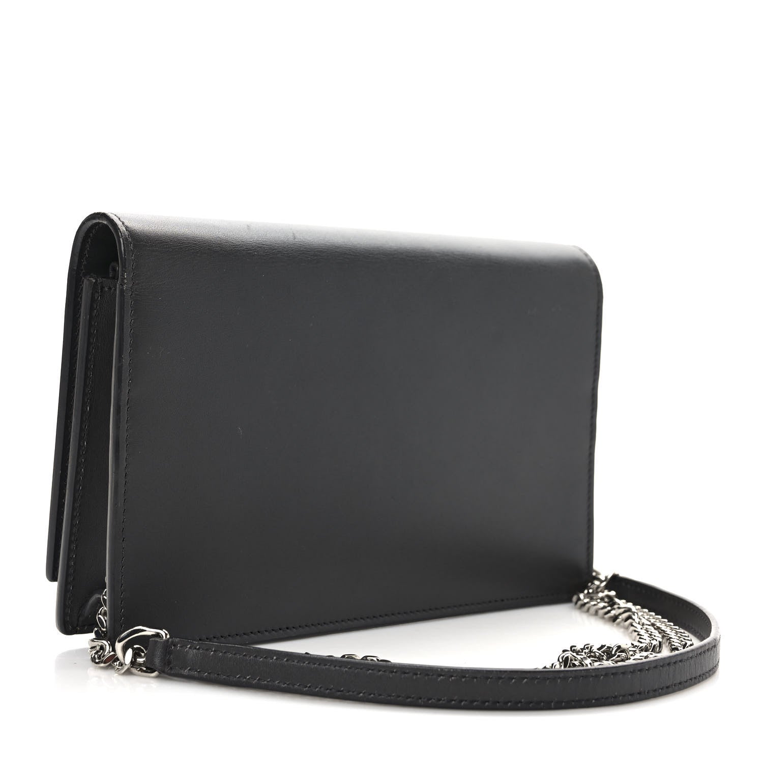 Saint Laurent Smooth Calfskin Classic Monogram Kate Tassel Chain Wallet Asphalt 3 of 9