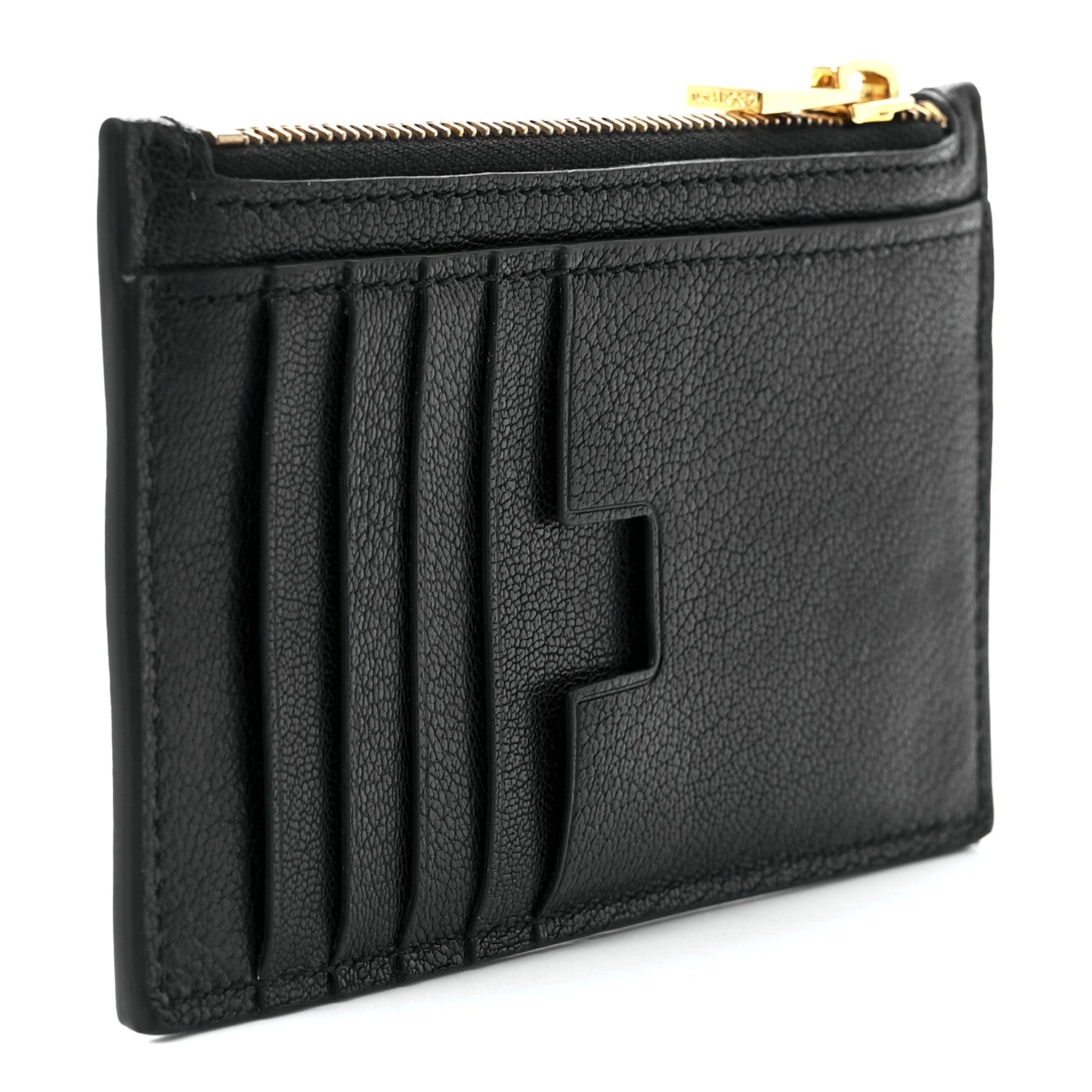 Tom Ford Grained Calfskin Zip Pouch Card Holder Black 2 of 10