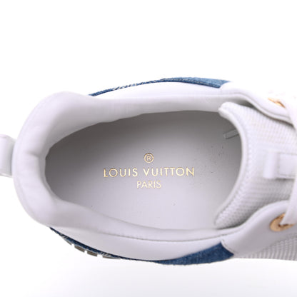Louis Vuitton Calfskin Monogram Denim Run Away Sneakers 38 White 7 of 11
