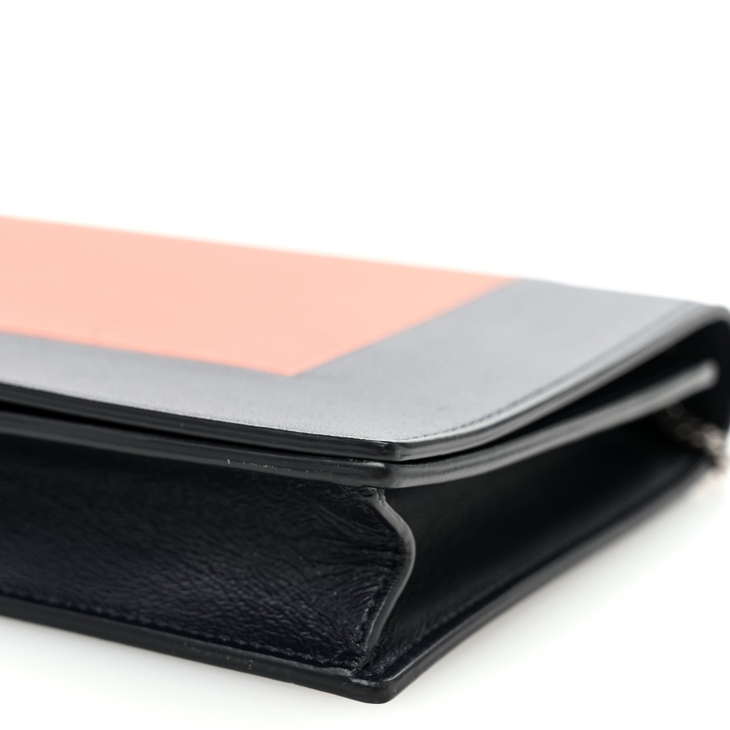 Smooth Lambskin Frame Evening Chain Clutch Terracotta Navy
