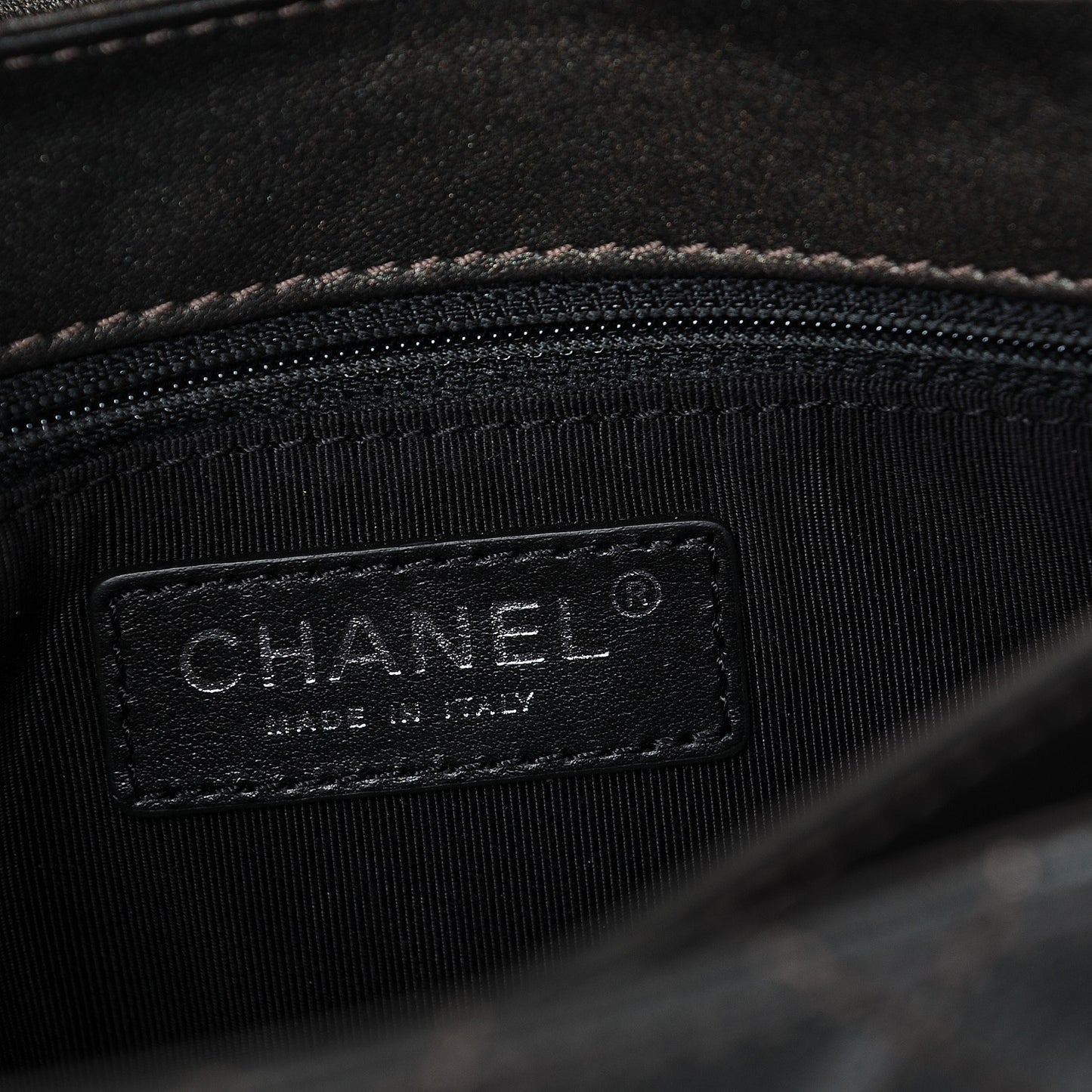 Metallic Goatskin Quilted Small Rock In Rome Flap Charcoal