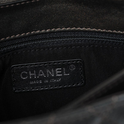 Chanel Metallic Goatskin Quilted Small Rock In Rome Flap Charcoal 6 of 8