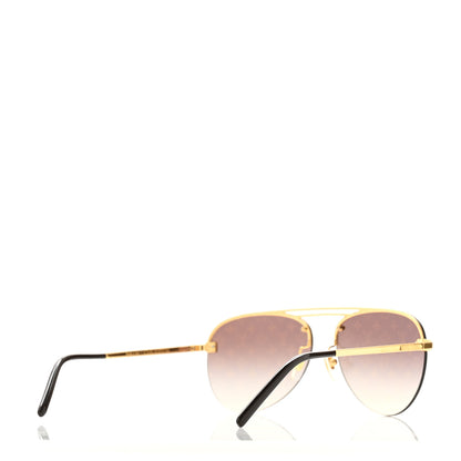 Louis Vuitton Metal Clockwise Sunglasses Z1020E Gold Brown 4 of 7