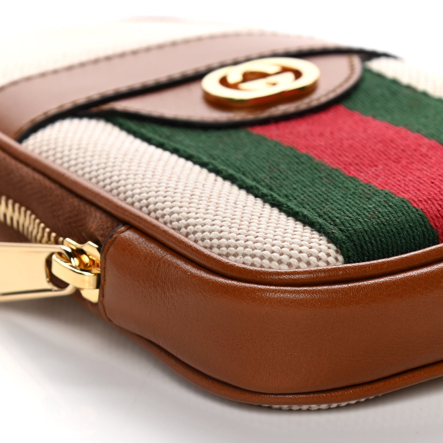 Gucci Vintage Canvas Calfskin Web Belted iPhone Case 90 36 Sand Cuir 6 of 9