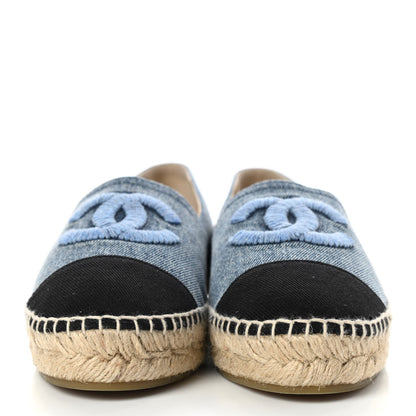 Chanel Denim CC Espadrilles 38 Blue Black 2 of 7