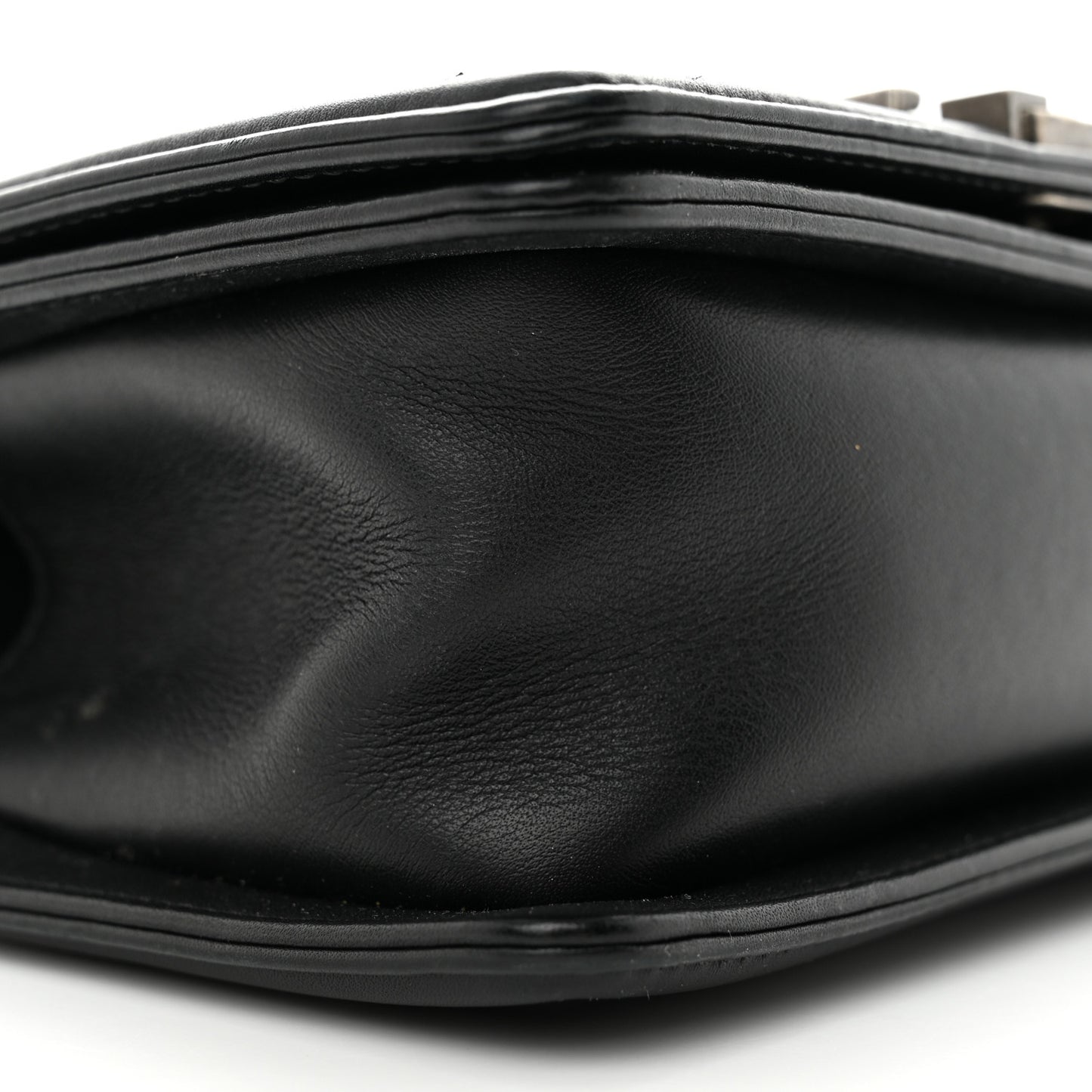 Calfskin Quilted Small Boy Flap Black