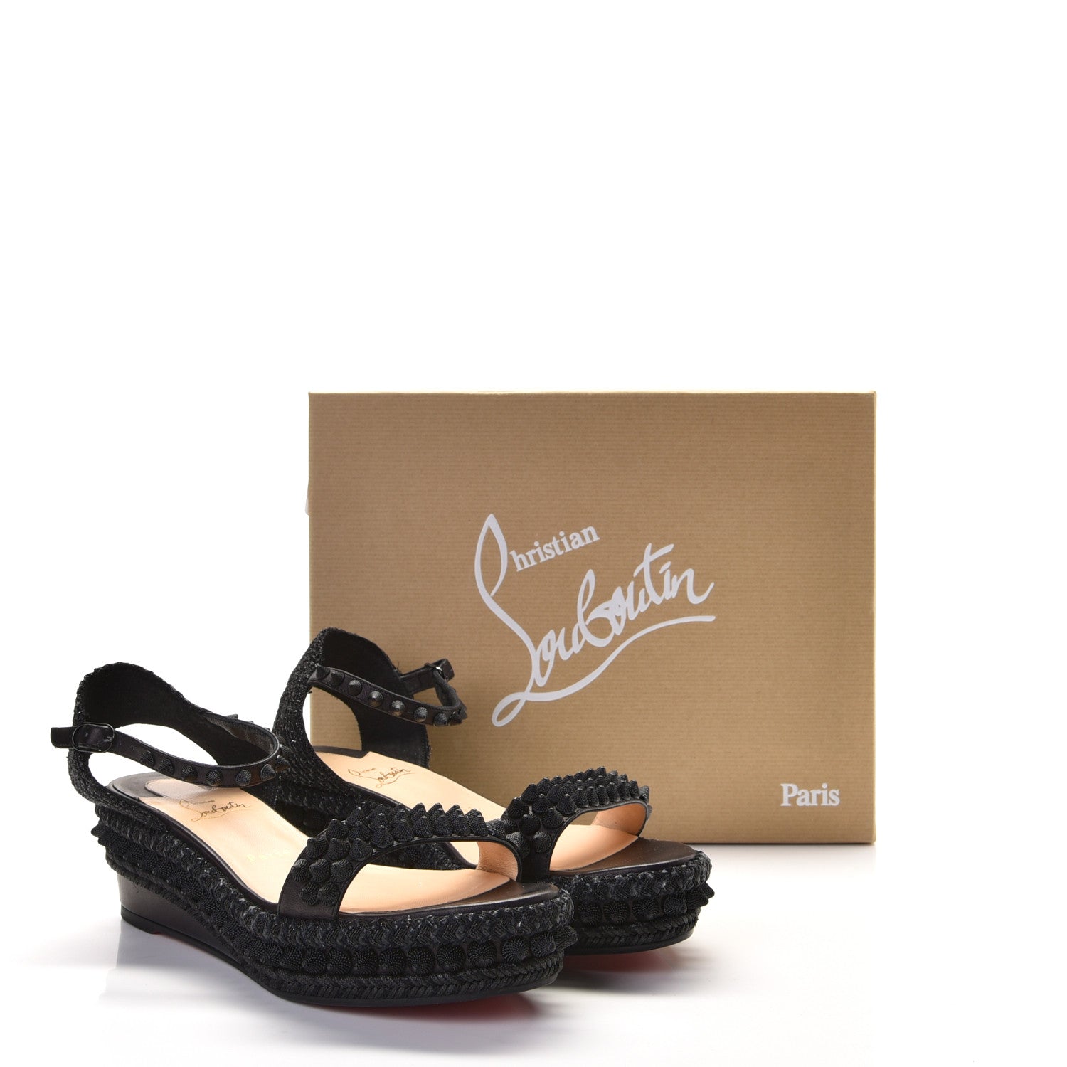 Christian Louboutin Calfskin Lata 60 Sandals 39 Black 9 of 9