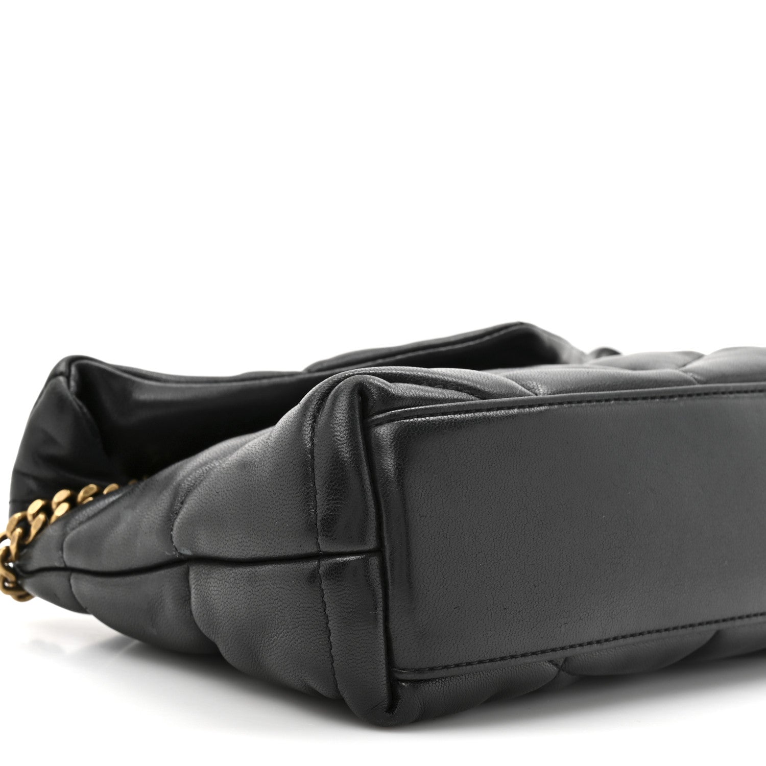 Saint Laurent Lambskin Quilted Toy Loulou Puffer Monogram Chain Satchel Black 10 of 15