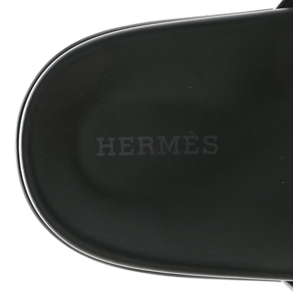 Hermes Calfskin Womens Chypre Sandals 37.5 Black 7 of 10