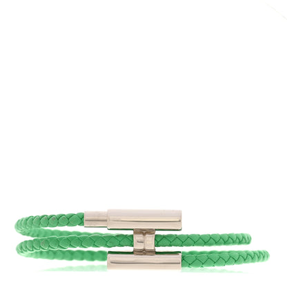 Hermes Swift Double Wrap Cord Tournis Tresse Bracelet T4 Vert Comics 1 of 5