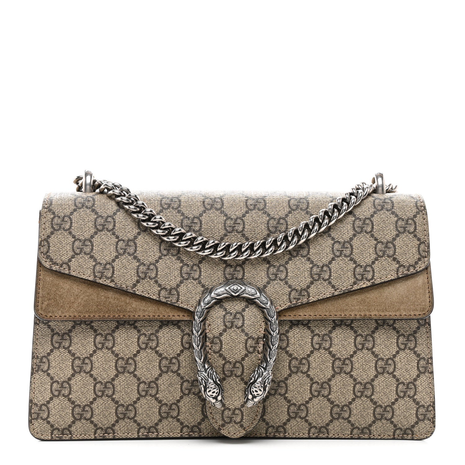 Gucci GG Supreme Monogram Small Dionysus Shoulder Bag Taupe 1 of 17