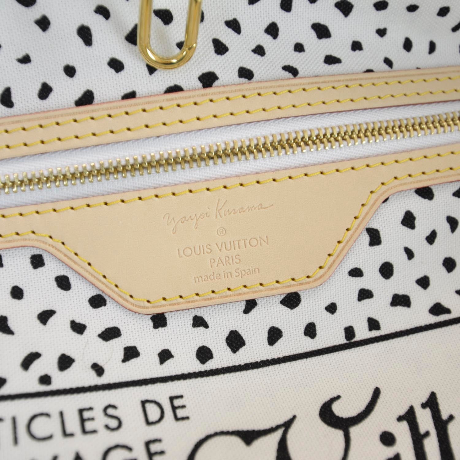 Louis Vuitton Monogram Kusama Waves Neverfull MM White 9 of 10