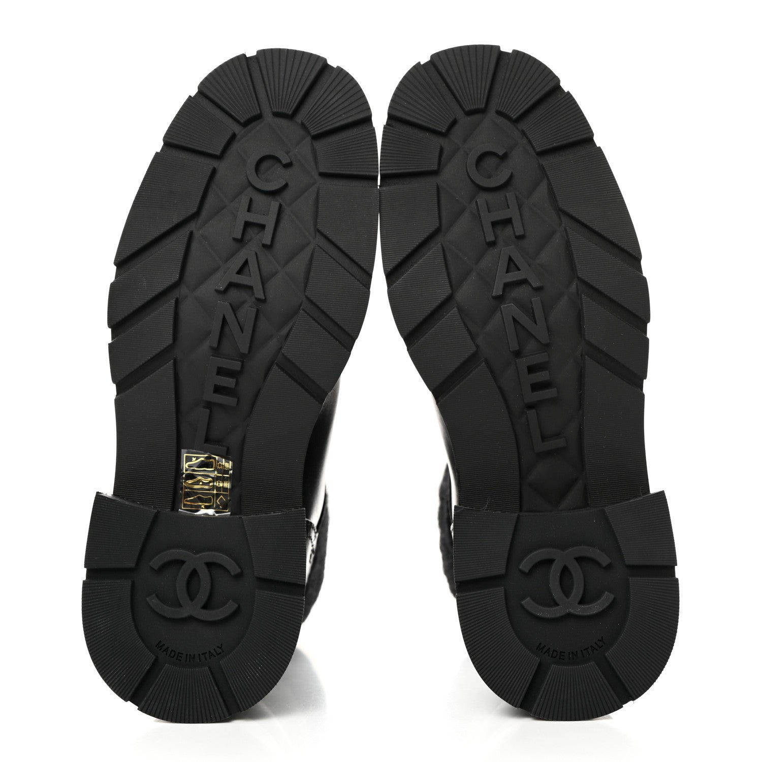 Chanel Calfskin Knit CC Short Boots 36.5 Black 5 of 9