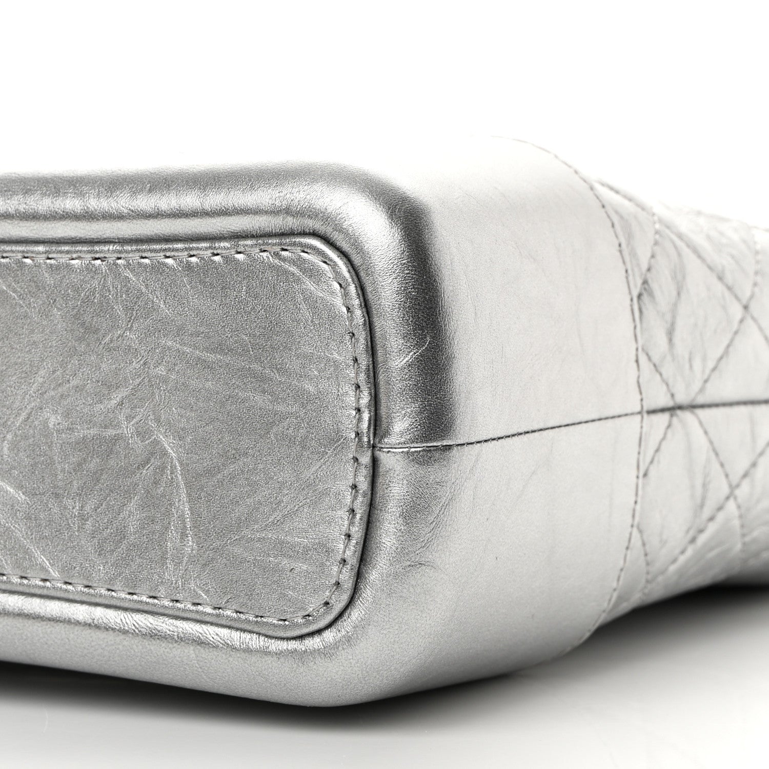 Chanel Metallic Aged Calfskin Quilted Medium Gabrielle Hobo Silver 10 of 15