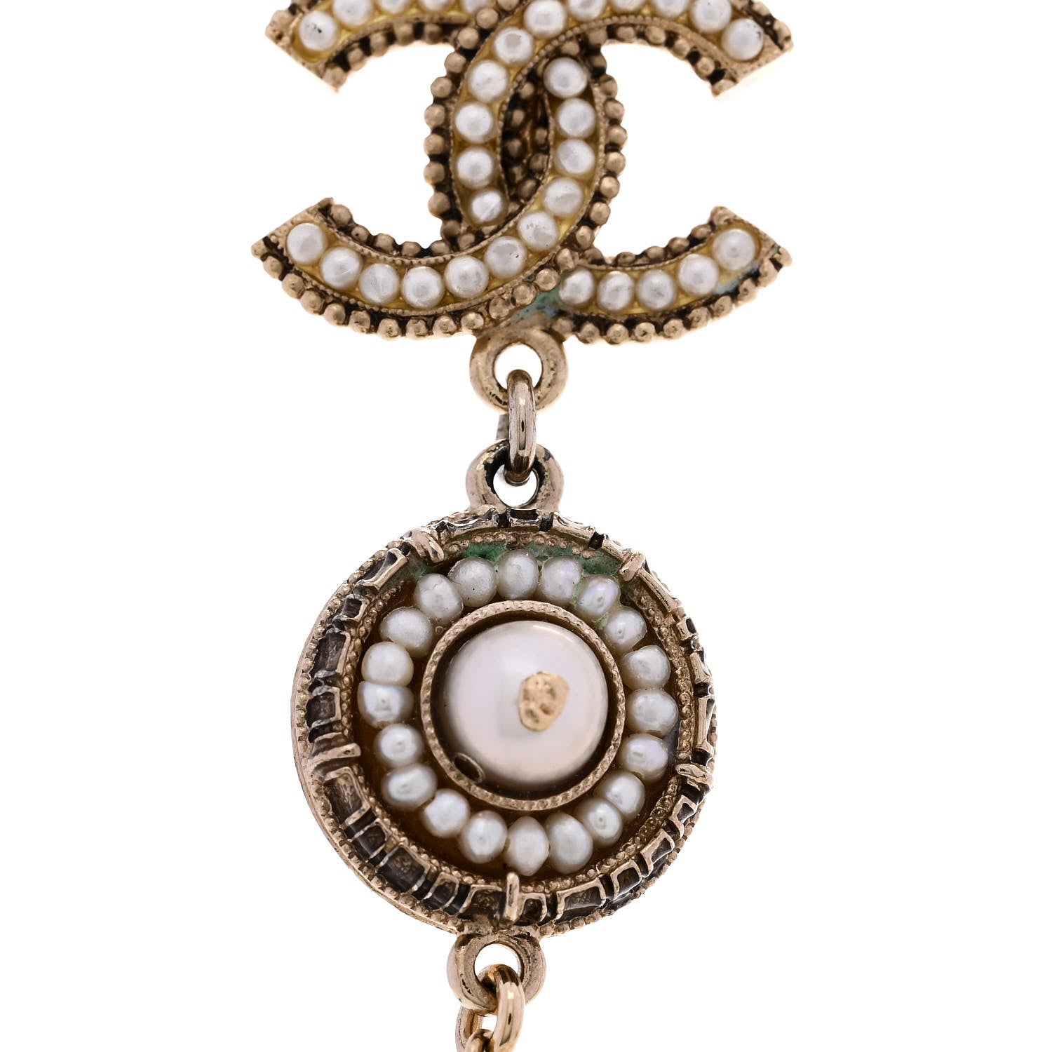 Chanel Pearl Multistrand CC Long Necklace Pearly White 9 of 9
