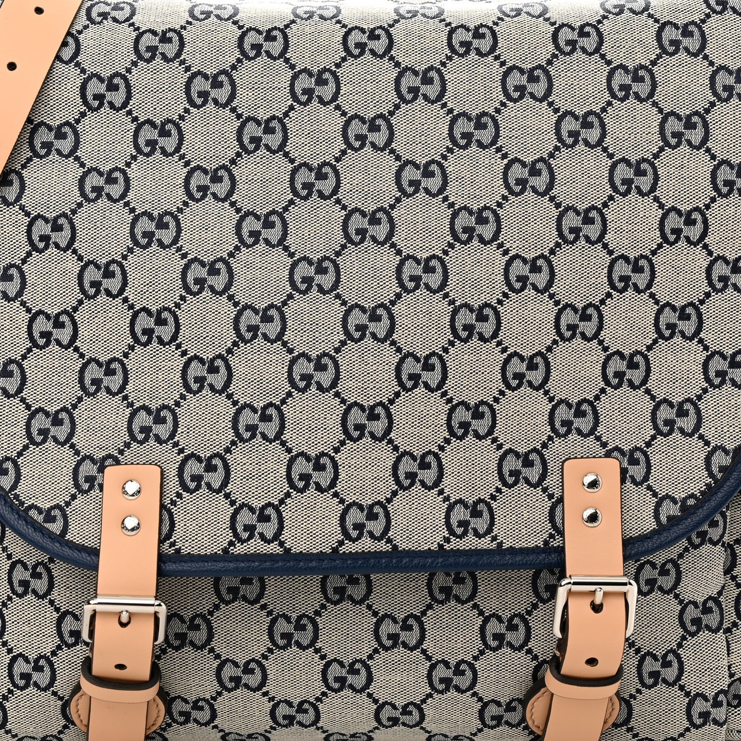 GG Monogram Diaper Bag Beige Blue