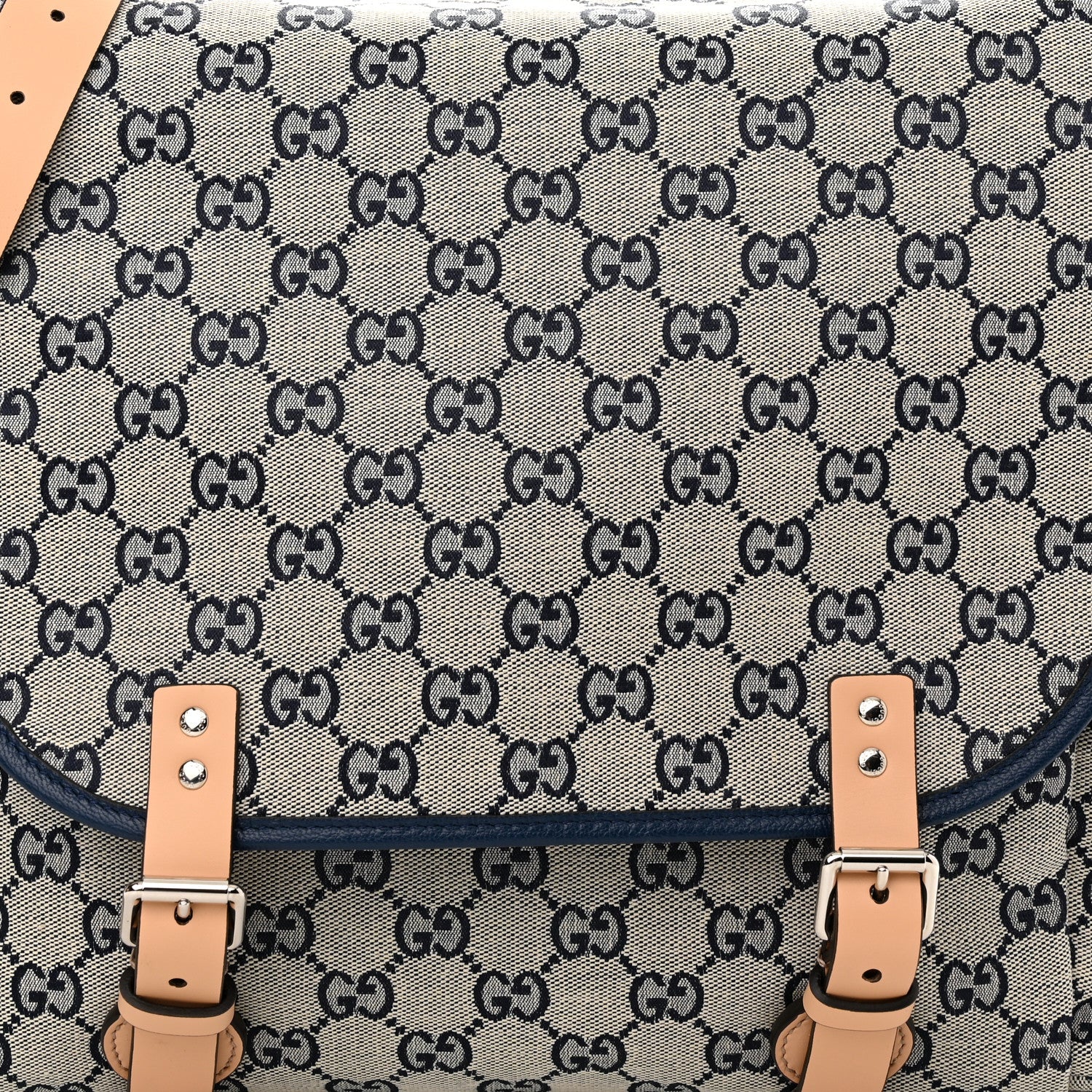 Gucci GG Monogram Diaper Bag Beige Blue 8 of 10