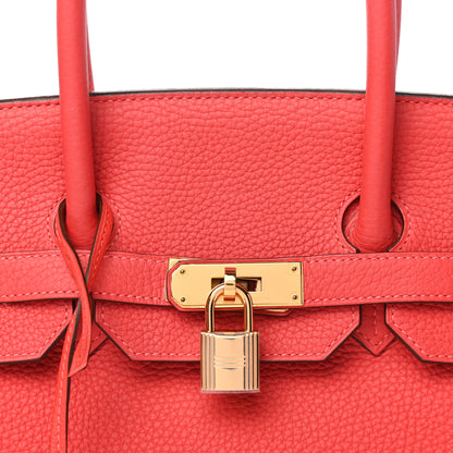 Hermes Taurillon Clemence Birkin 35 Rouge Pivoine 7 of 9