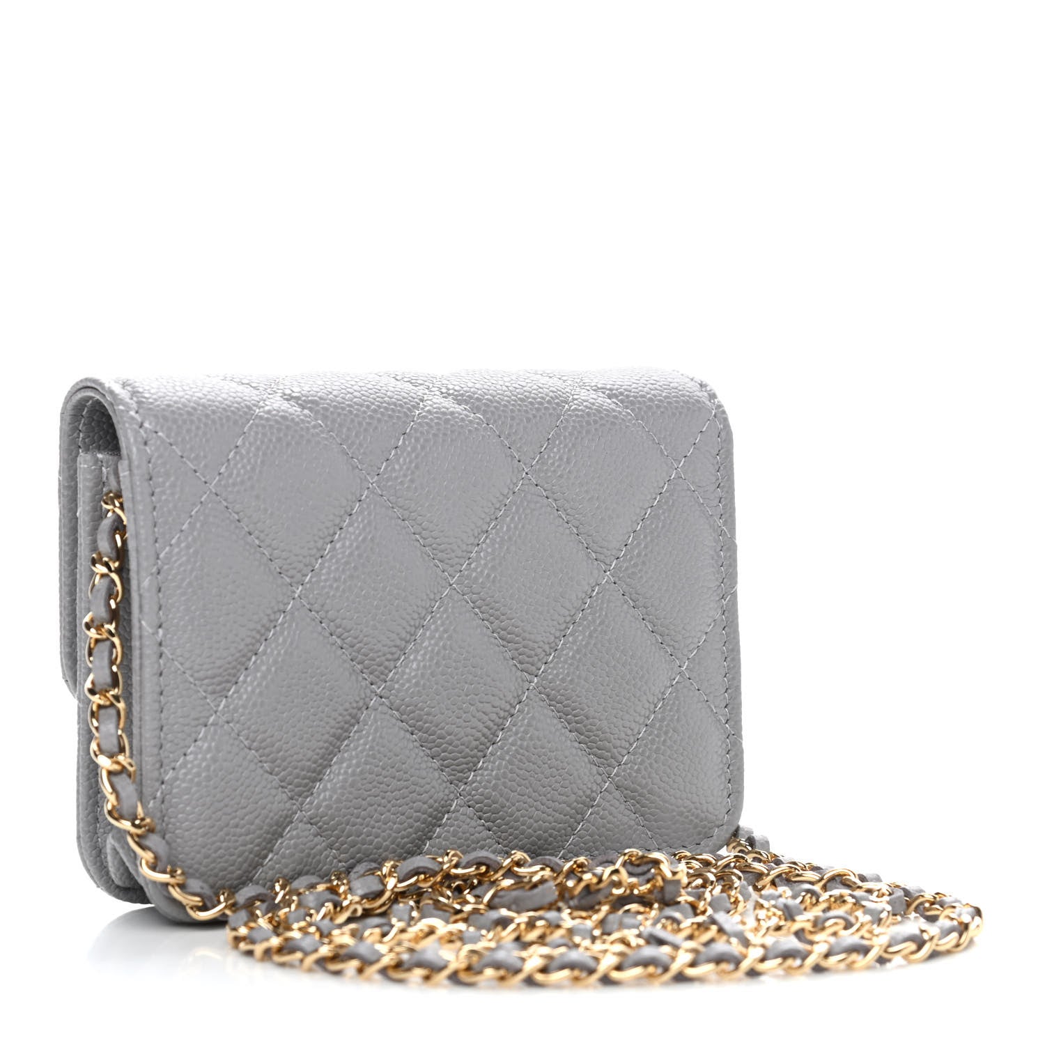 Chanel Caviar Quilted Miss Coco Clutch With Chain Grey 2 of 5