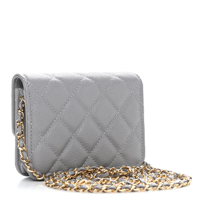 Chanel Caviar Quilted Miss Coco Clutch With Chain Grey 2 of 5