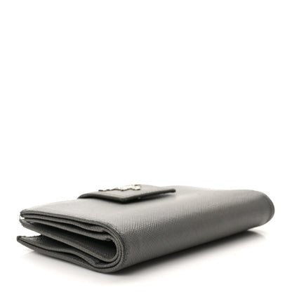 Prada Saffiano Metal Medium Wallet Grey 4 of 9