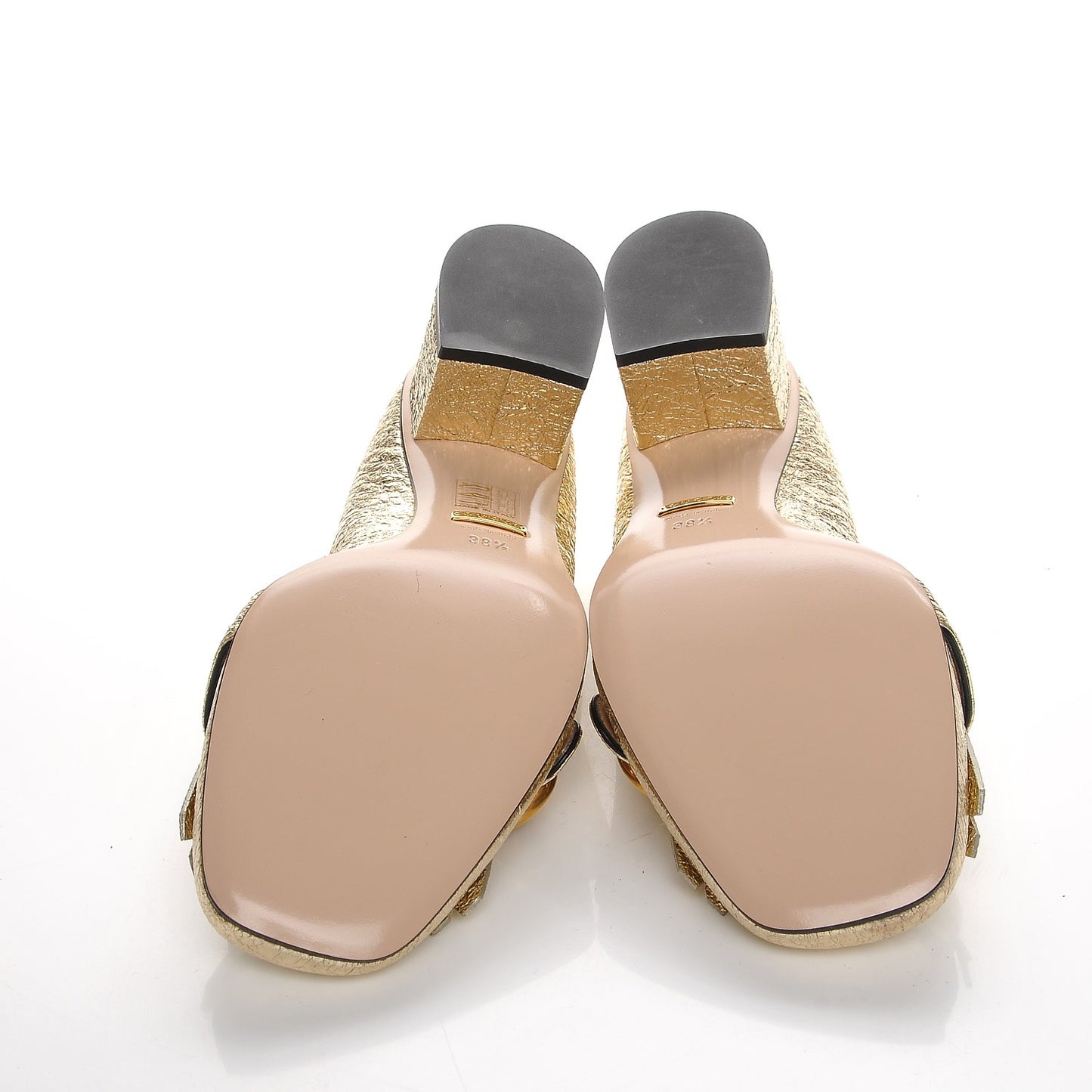 Galassia GG Marmont Fringe 50mm Loafer Pumps 38.5 Platino