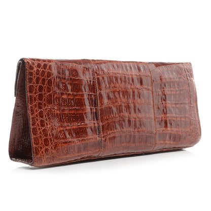 Nancy Gonzalez Crocodile Clutch Cognac 3 of 7