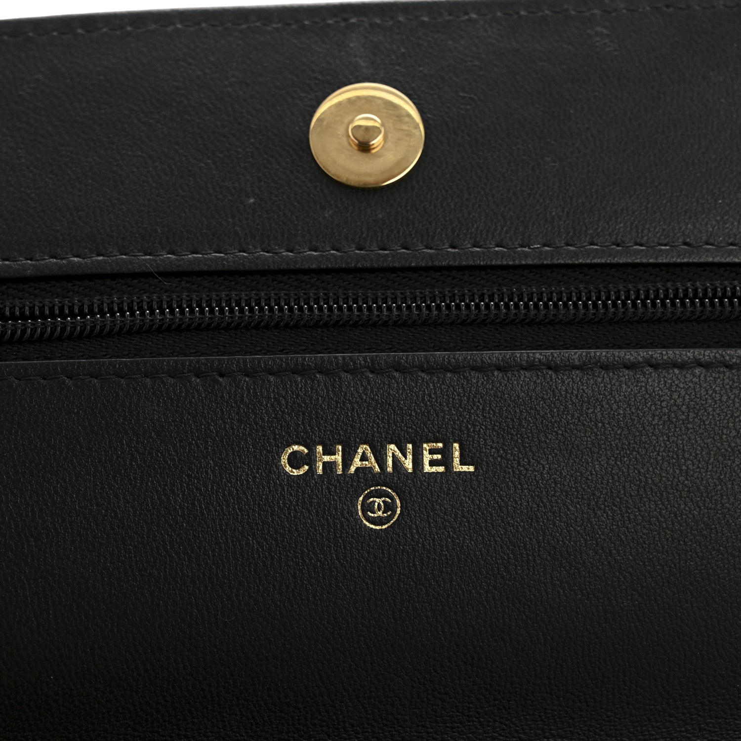 Chanel Lambskin Quilted Wallet On Chain WOC Black 6 of 15