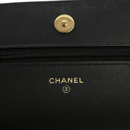 Chanel Lambskin Quilted Wallet On Chain WOC Black 6 of 15