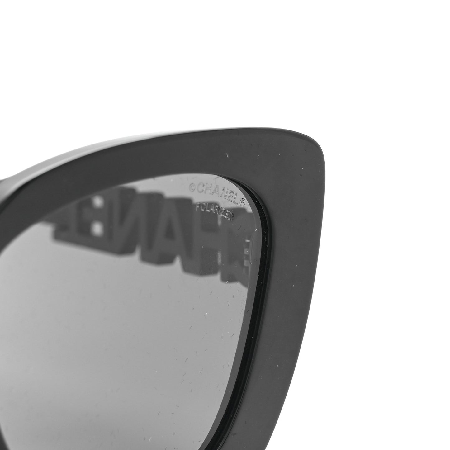 Acetate Strass Polarized Square Sunglasses 5422-B Black