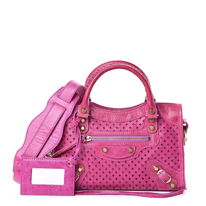 Balenciaga Agneau Laser Cut Cross Classic Gold Hardware Mini City 2 of 12