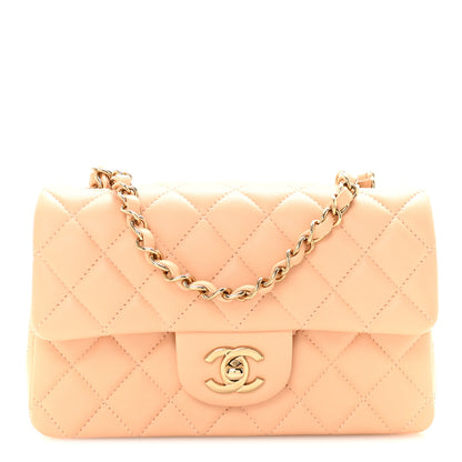 Chanel Lambskin Quilted Mini Rectangular Flap Beige 1 of 11