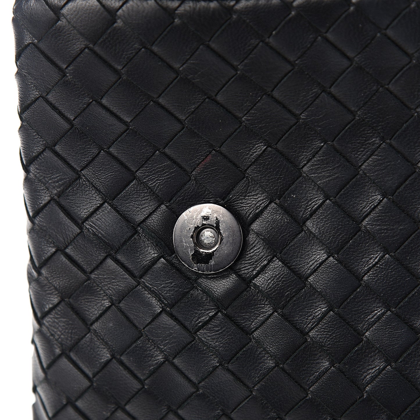 Nappa Intrecciato Flap Shoulder Bag Black