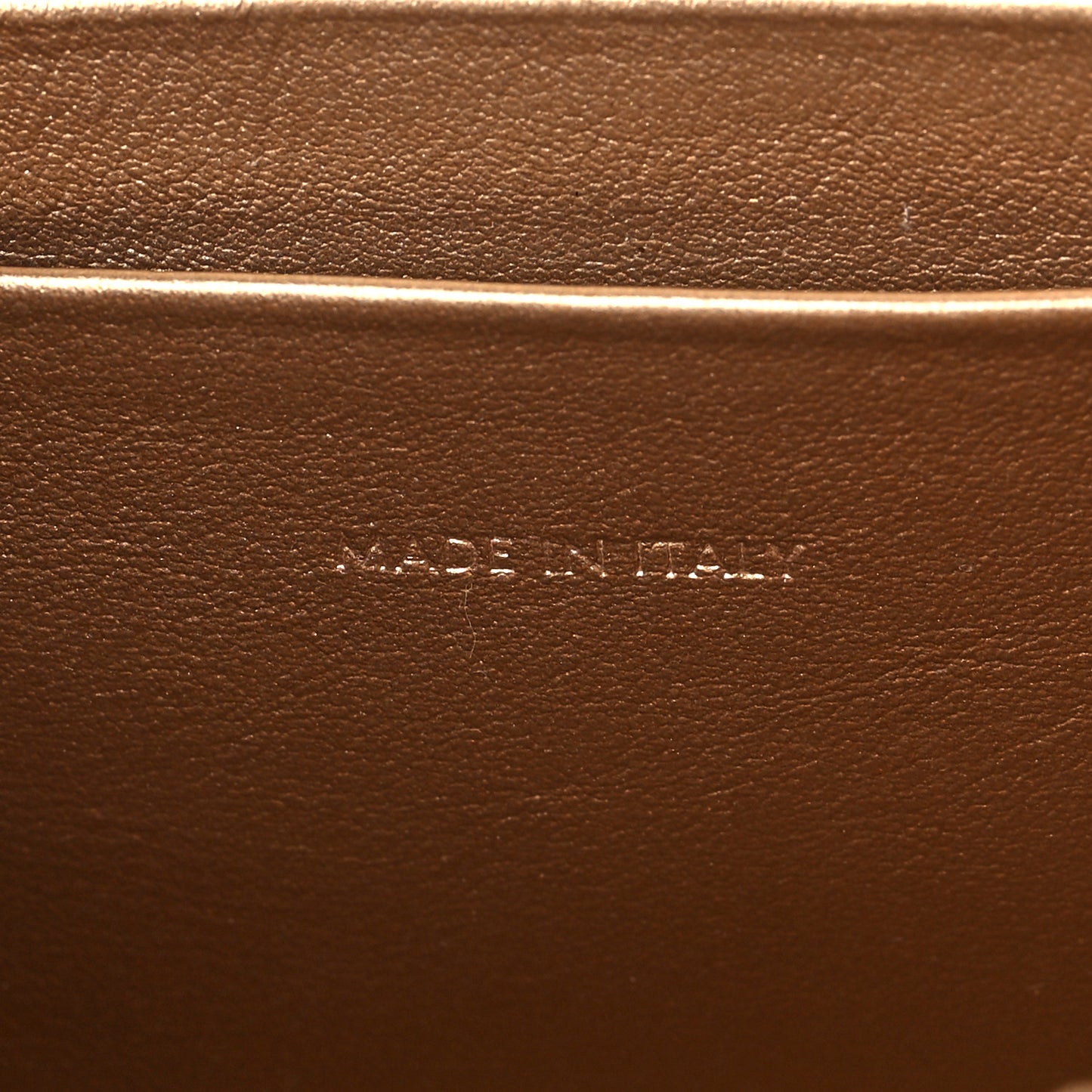 Laminated Calfskin Quilted Small C Charm Bag Gold